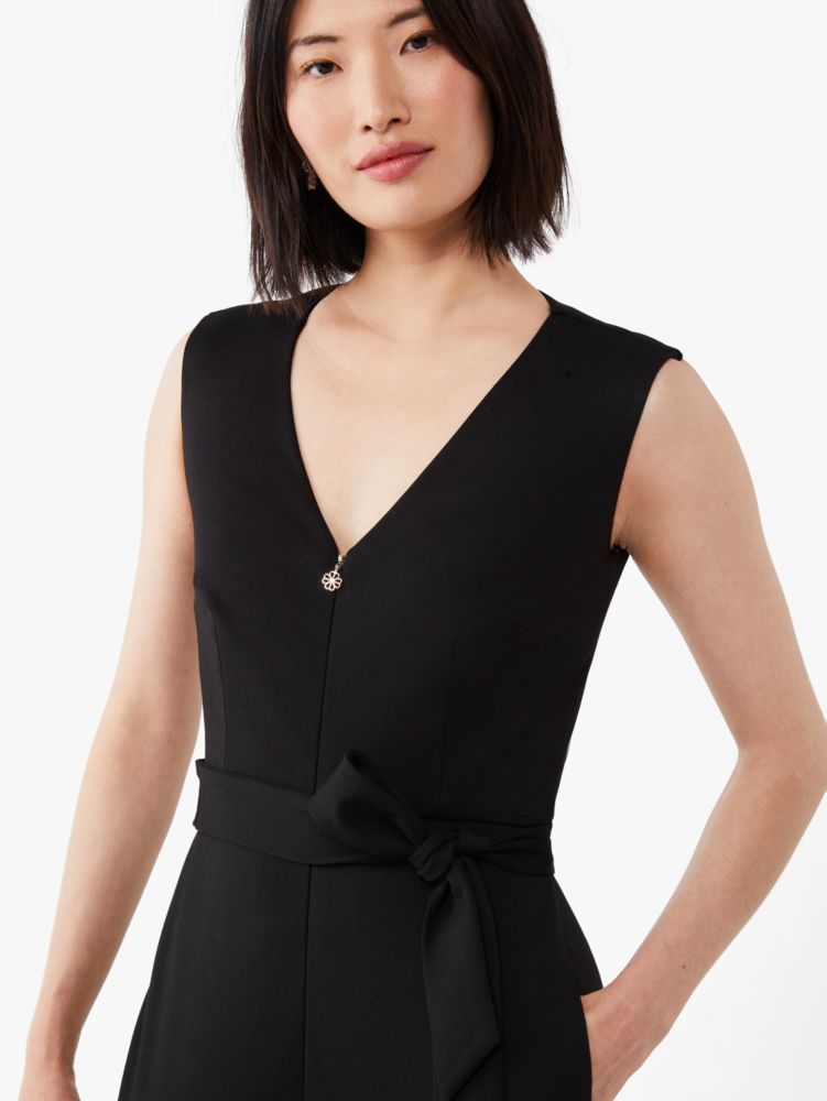 Kate Spade Sleeveless Ponte Jumpsuit, Black - 2