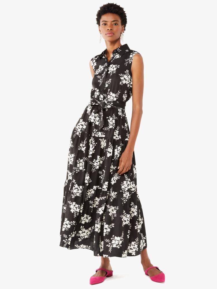 Kate Spade,floral clusters shirtdress,dresses & jumpsuits,Black