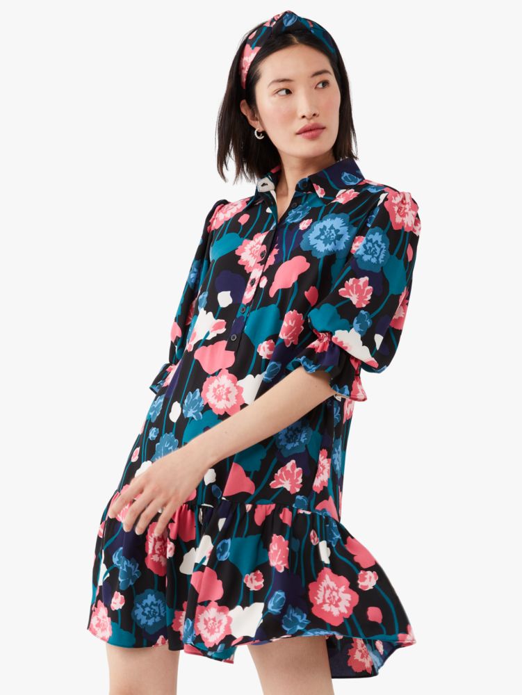 Kate Spade,Viney Floral Fluid Shirtdress,