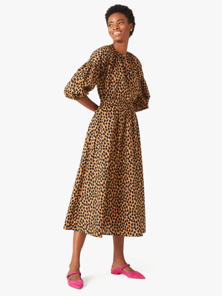 Kate Spade,dotty leopard poplin midi skirt,skirts,