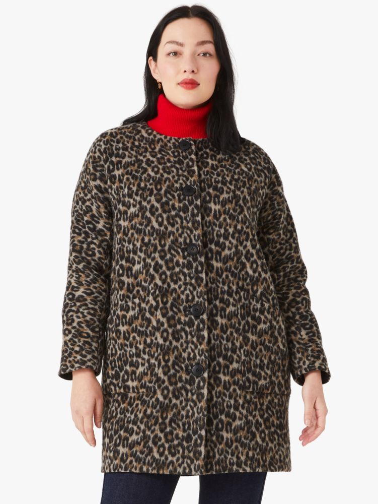 Kate Spade,brushed leopard sugarcoat topper,jackets & coats,60%,