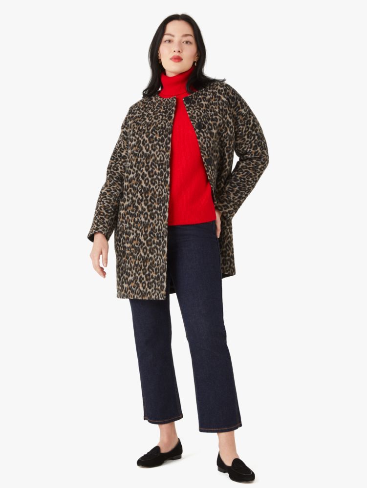 Kate Spade,brushed leopard sugarcoat topper,jackets & coats,60%,