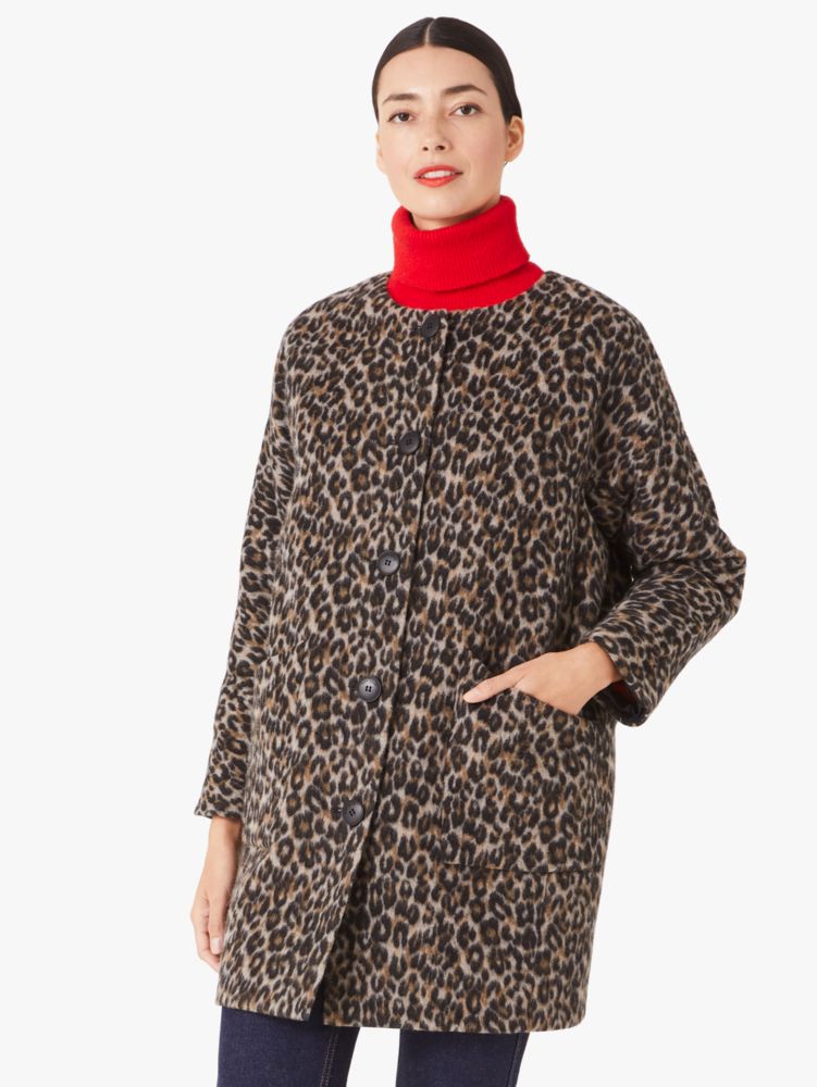 Kate Spade,brushed leopard sugarcoat topper,jackets & coats,60%,