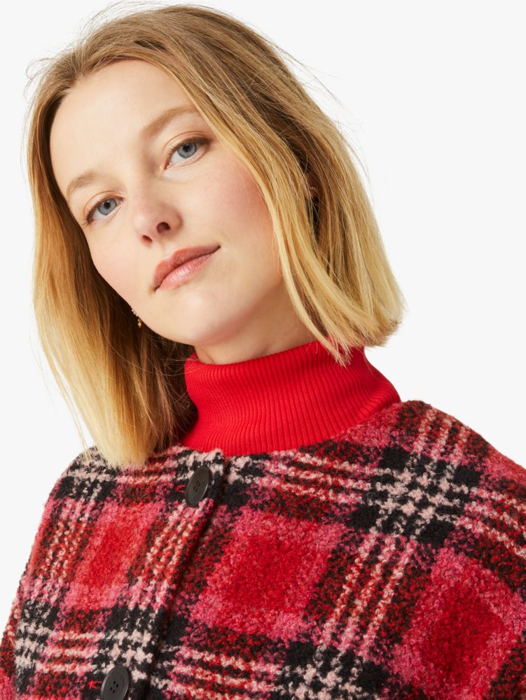 Kate Spade,foliage plaid sugarcoat topper,jackets & coats,