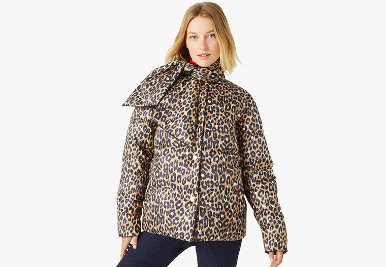 Kate Spade,leopard central parka,jackets & coats,60%,Silt