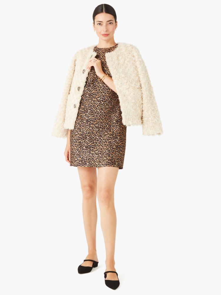 Faux Fur Jewel Button Jacket   Kate Spade Surprise