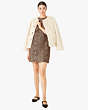 Kate Spade,faux fur jewel-button jacket,jackets & coats,Chardonnay