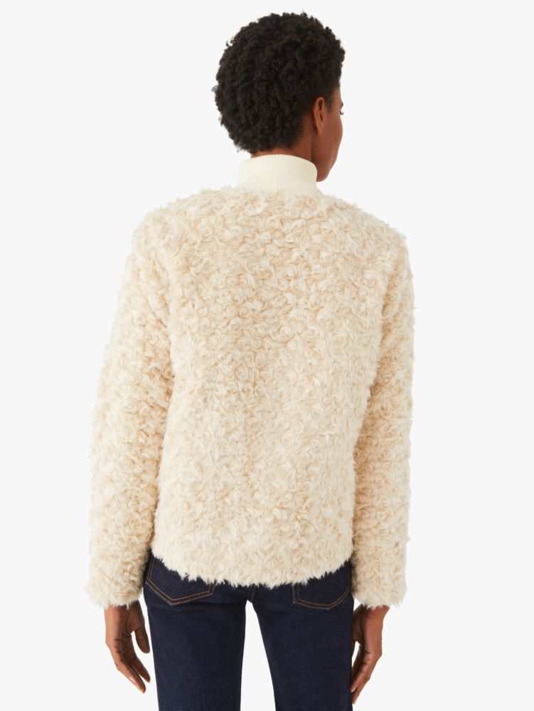Kate Spade,Faux Fur Jewel-button Jacket,