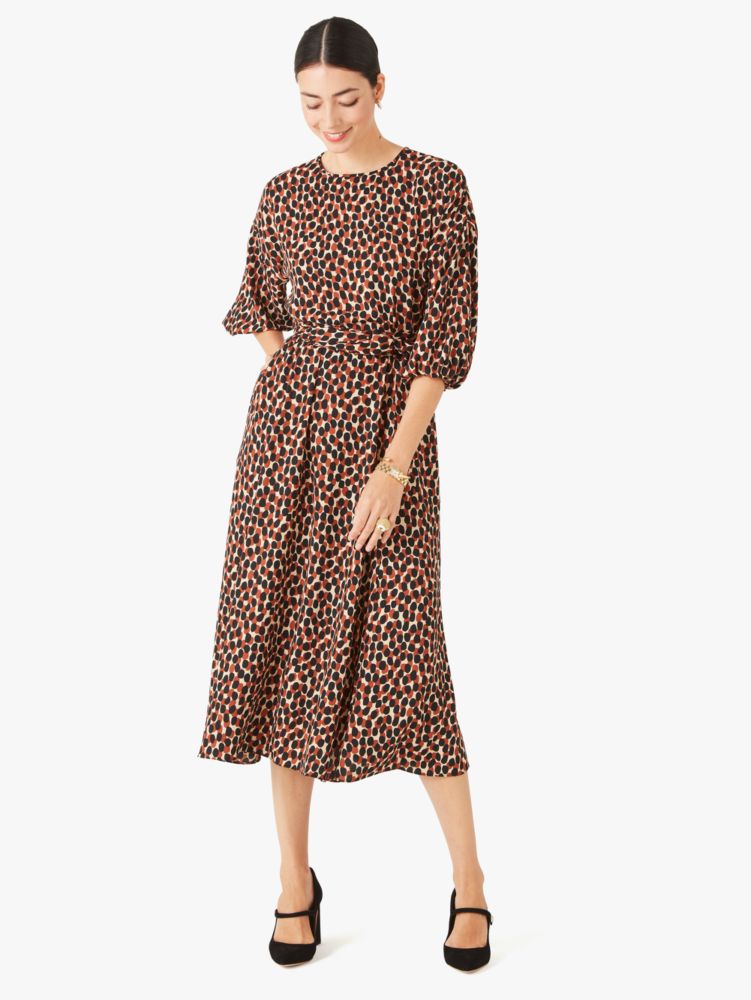 Kate Spade,dotty leopard tie-waist dress,