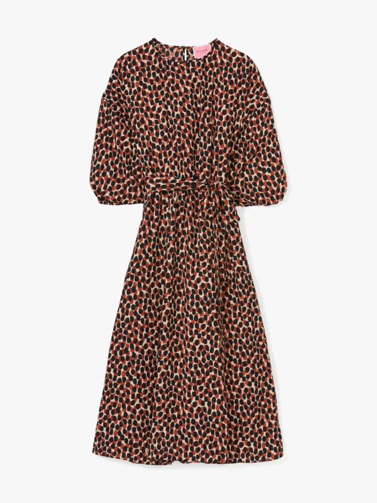 Kate Spade,dotty leopard tie-waist dress,Silt