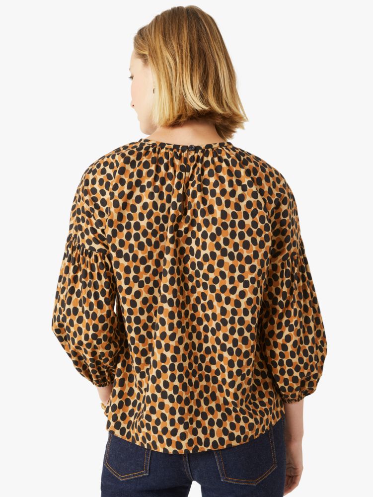 Kate Spade,dotty leopard around town top,