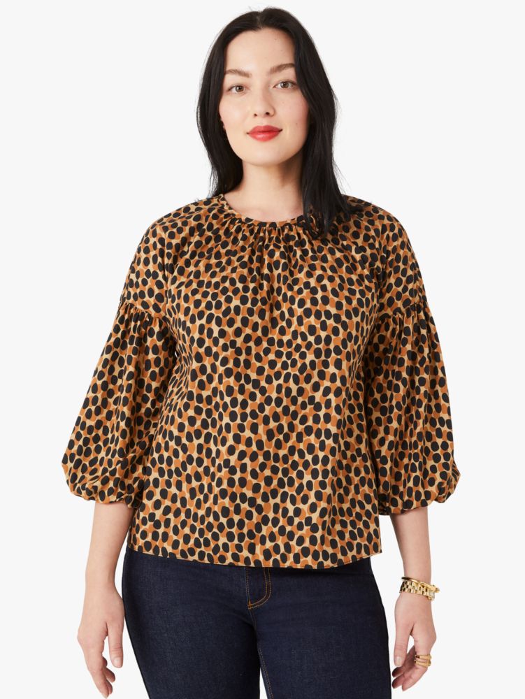 Kate Spade,Dotty Leopard Around Town Top,