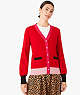 Kate Spade,colorblock cashmere gallery cardigan,sweaters,Heirloom Tomato