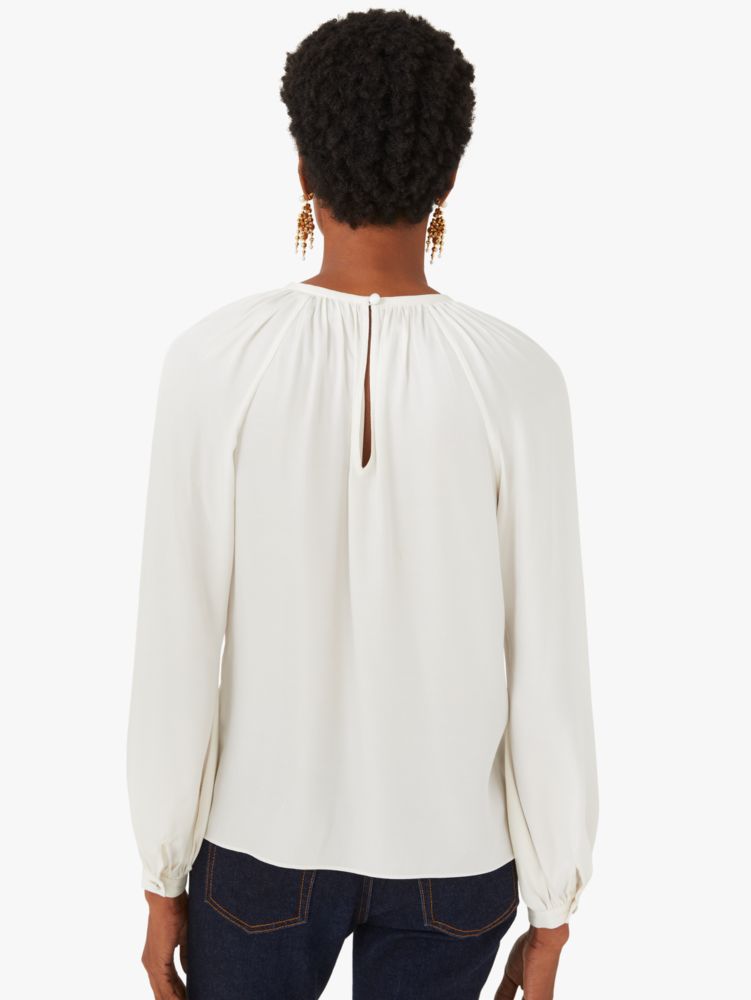 Kate Spade,silk twill keyhole top,tops & blouses,60%,