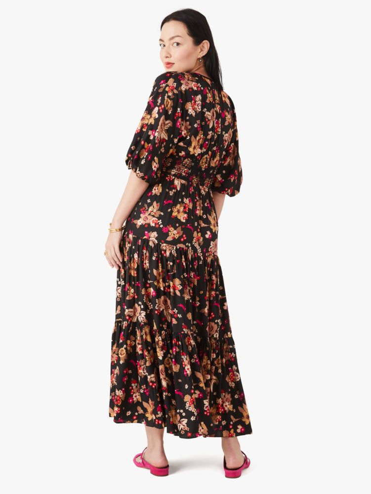 Kate Spade,Floral Bouquet Silk Twill Dress,