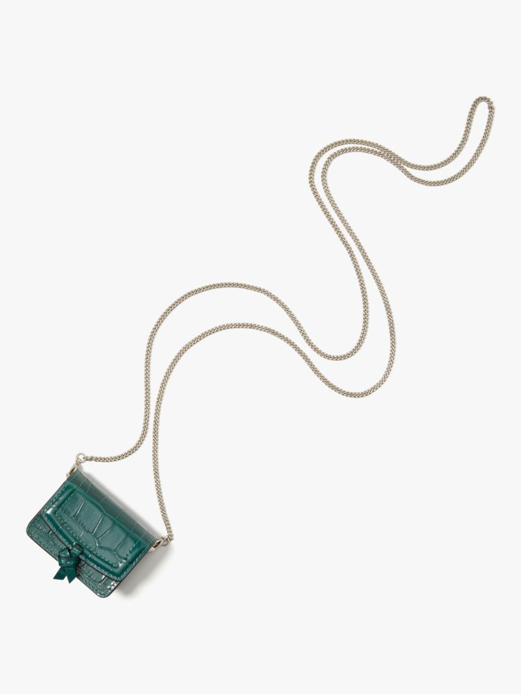 Kate Spade,knott croc embossed leather airpods pro case,