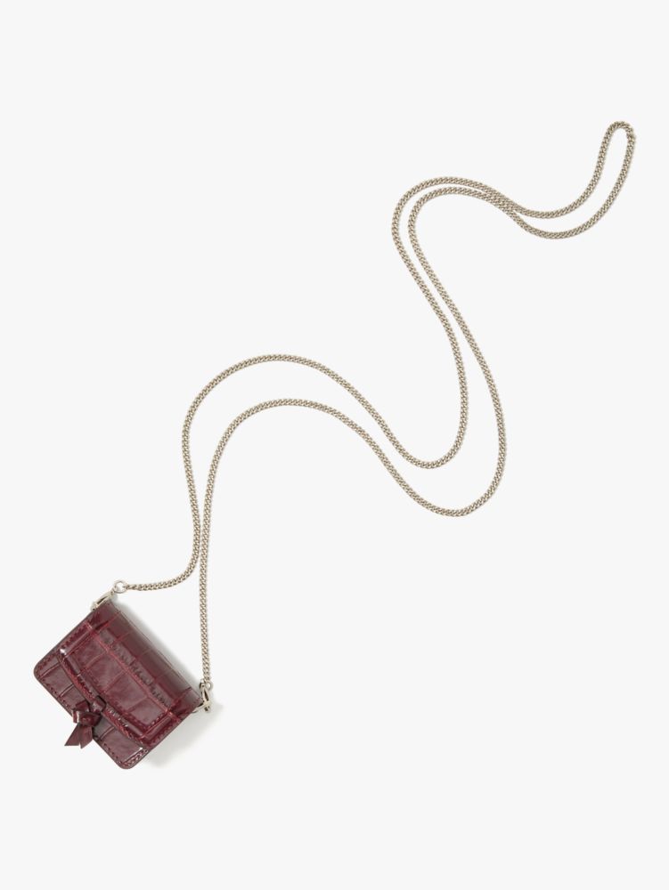 Kate Spade,Knott Croc Embossed Leather Airpods Pro Case,