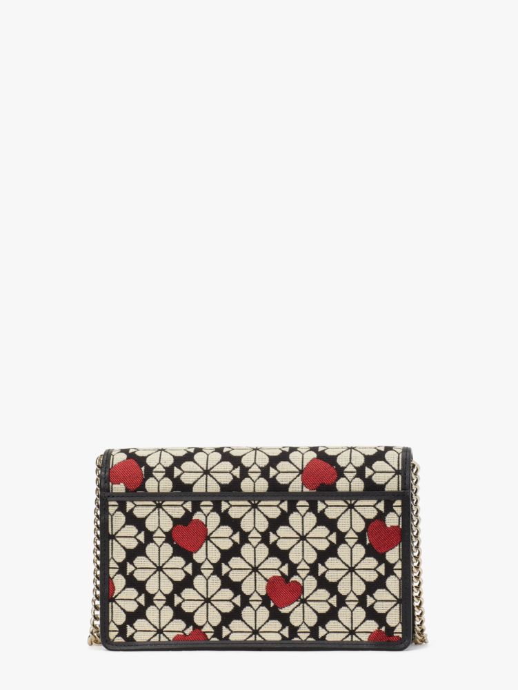 Kate Spade,Spade Flower Jacquard Hearts Chain Wallet,