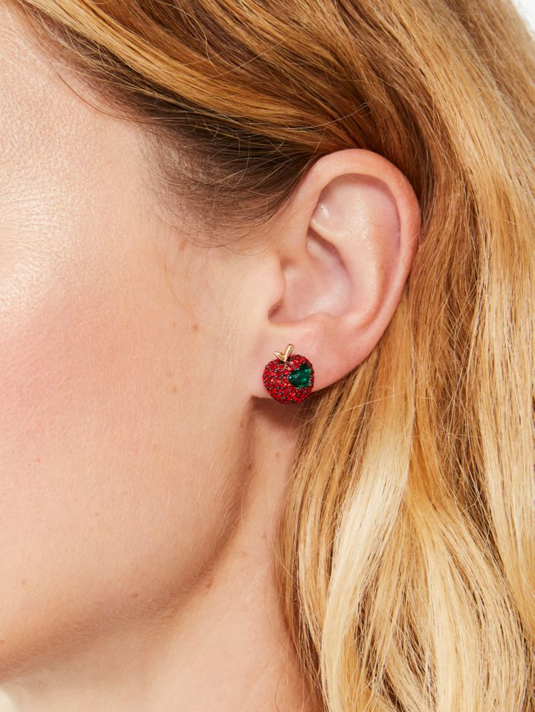 Kate Spade,dashing beauty pavé apple studs,earrings,