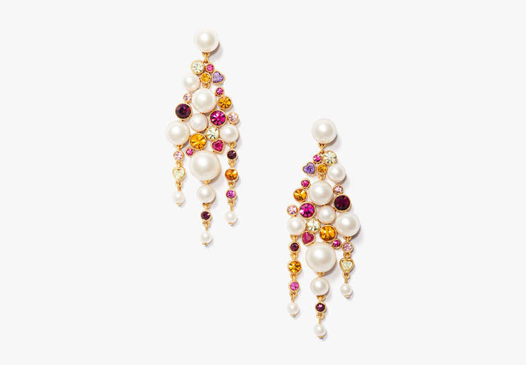 Kate Spade,pearl caviar statement earrings,earrings,Cream Multi