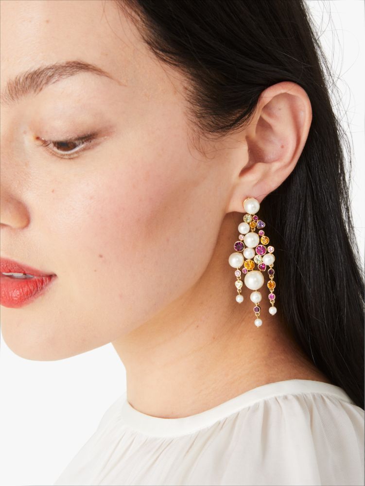 Pearl Front-Back Earrings, Signature Caviar