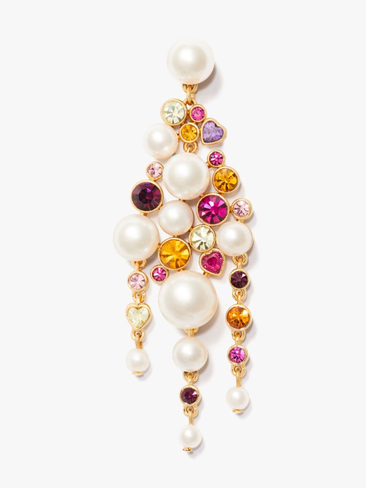 Pearl Front-Back Earrings, Signature Caviar