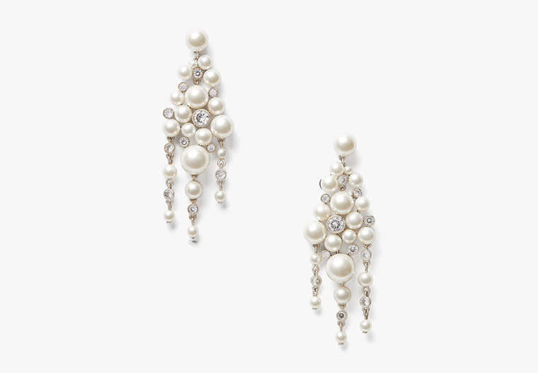 Kate Spade,pearl caviar statement earrings,earrings,Cream/Silver