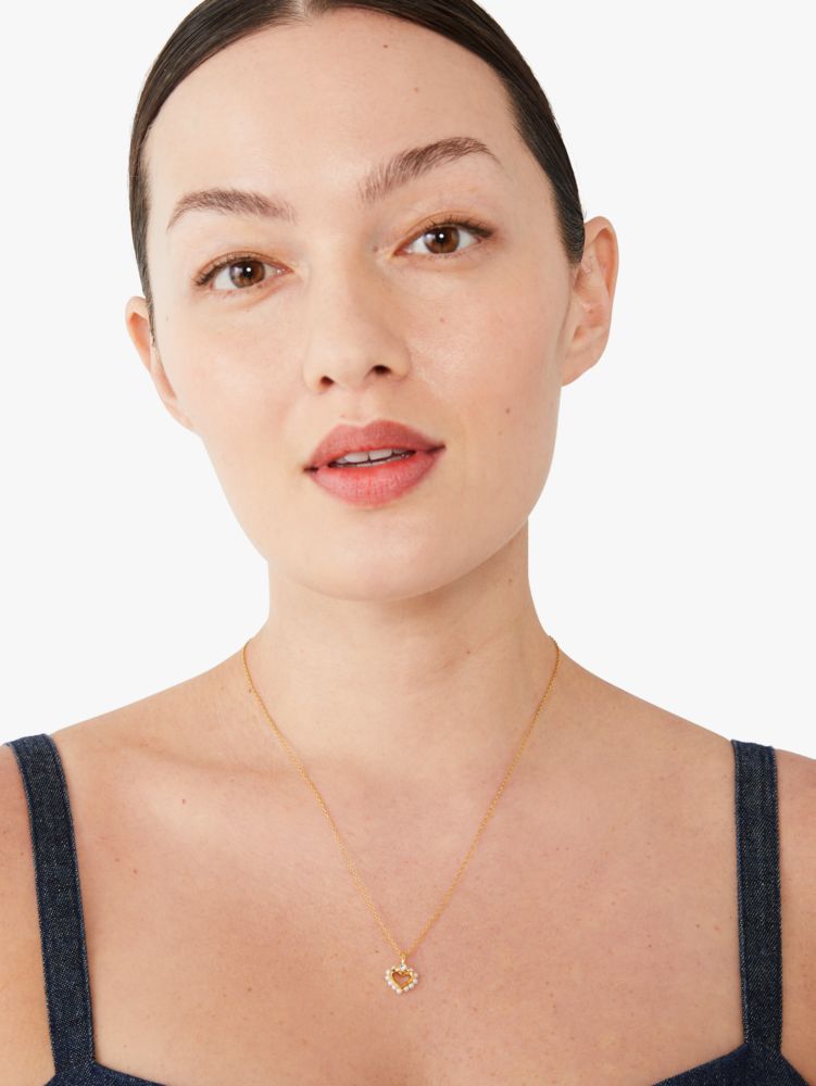 Kate Spade,shining spade pearl mini pendant,necklaces,