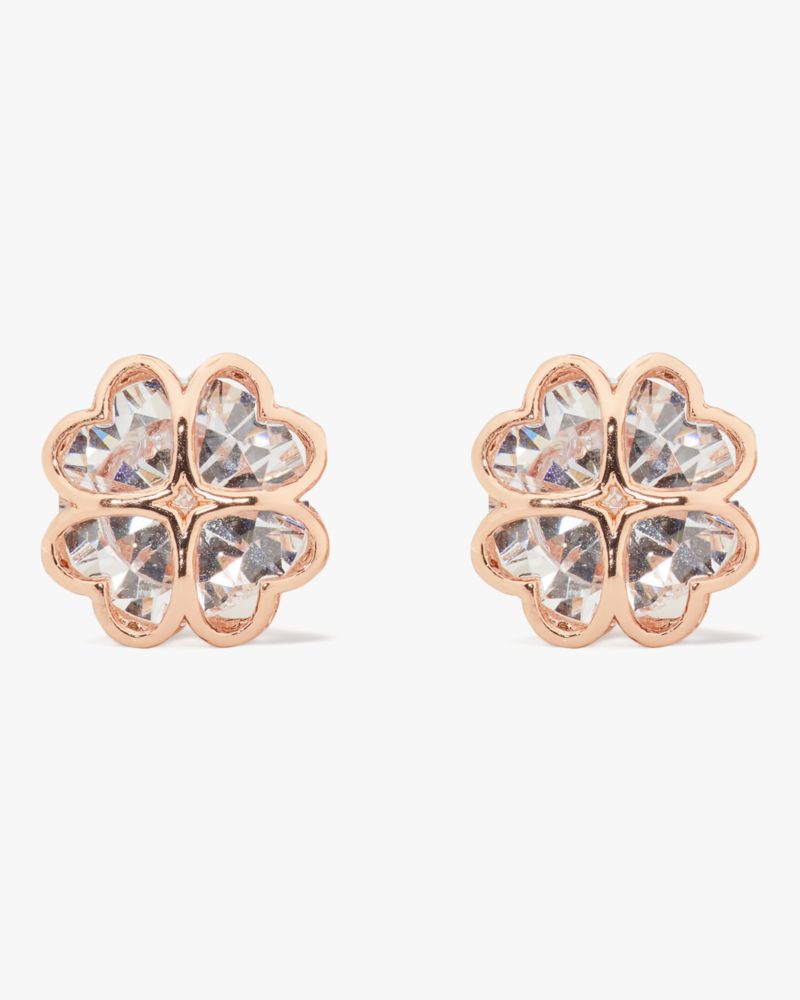 Kate Spade,something sparkly spade studs,earrings,Clear/Rose Gold