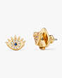 Wishes Evil Eye & Heart Asymmetrical Studs, , Product