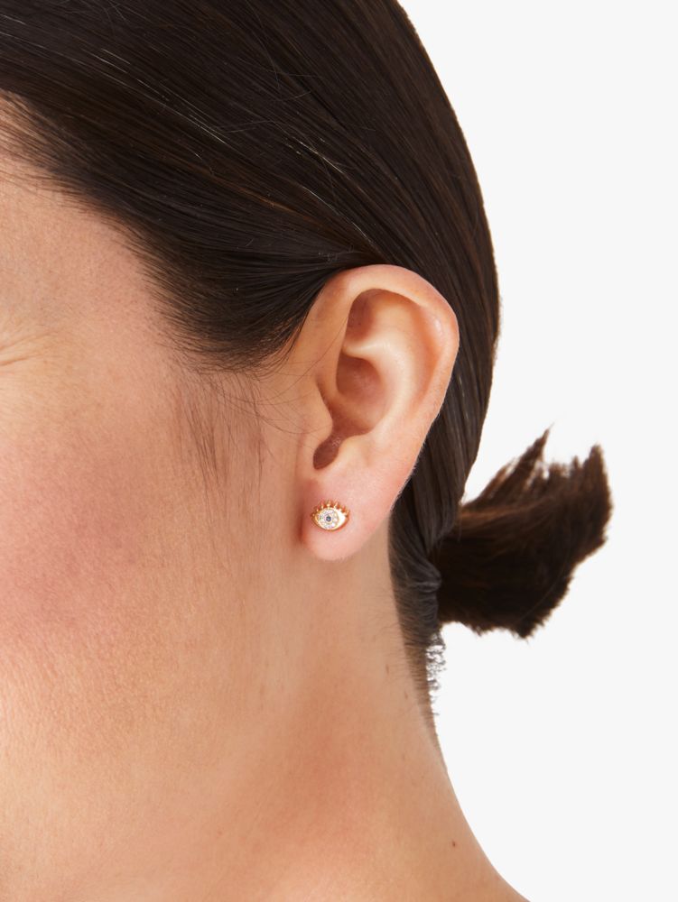 Kate Spade,Wishes Evil Eye & Heart Asymmetrical Studs,