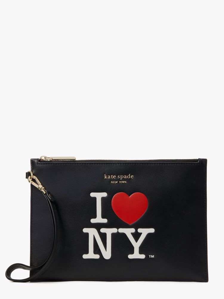 Kate Spade,アイ ラブ ニューヨーク X ケイト スペード ニューヨーク ポーチ リスレット,ﾌﾞﾗｯｸ ﾏﾙﾁ