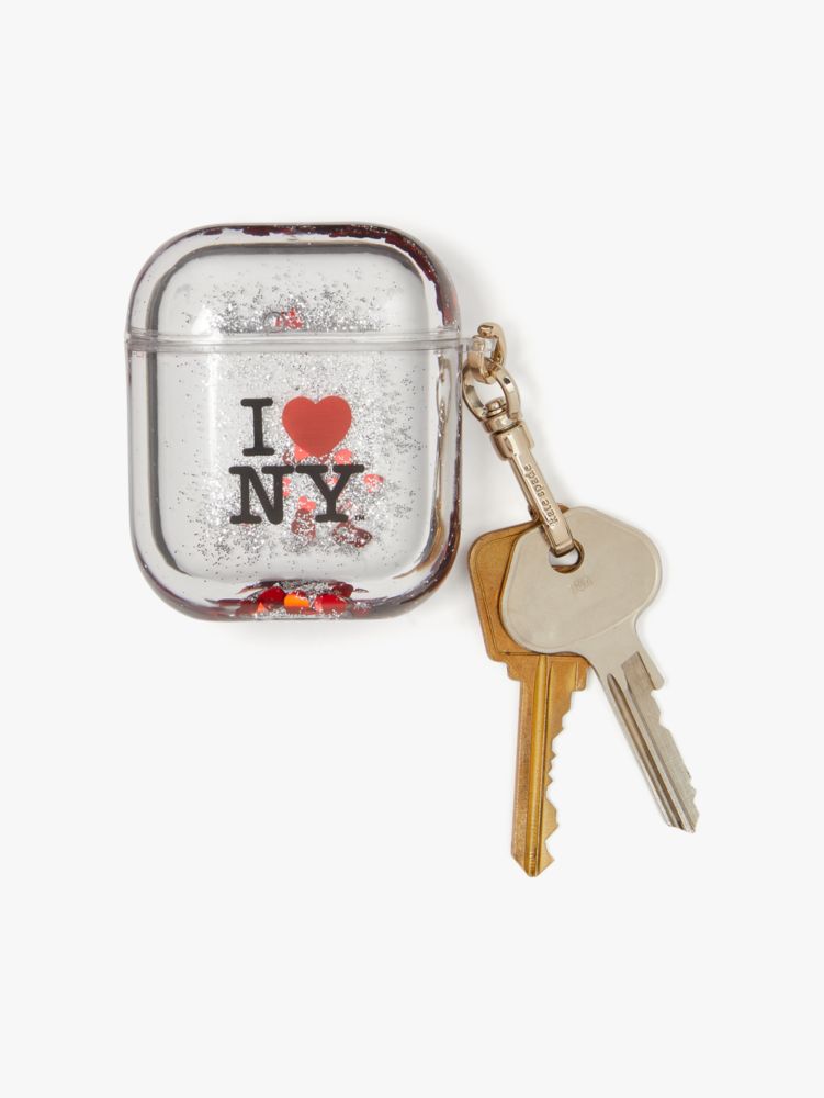 Kate Spade,アイ ラブ ニューヨーク X ケイト スペード ニューヨーク リキッド グリッター エアーポッズ ケース,モバイルアクセサリー,