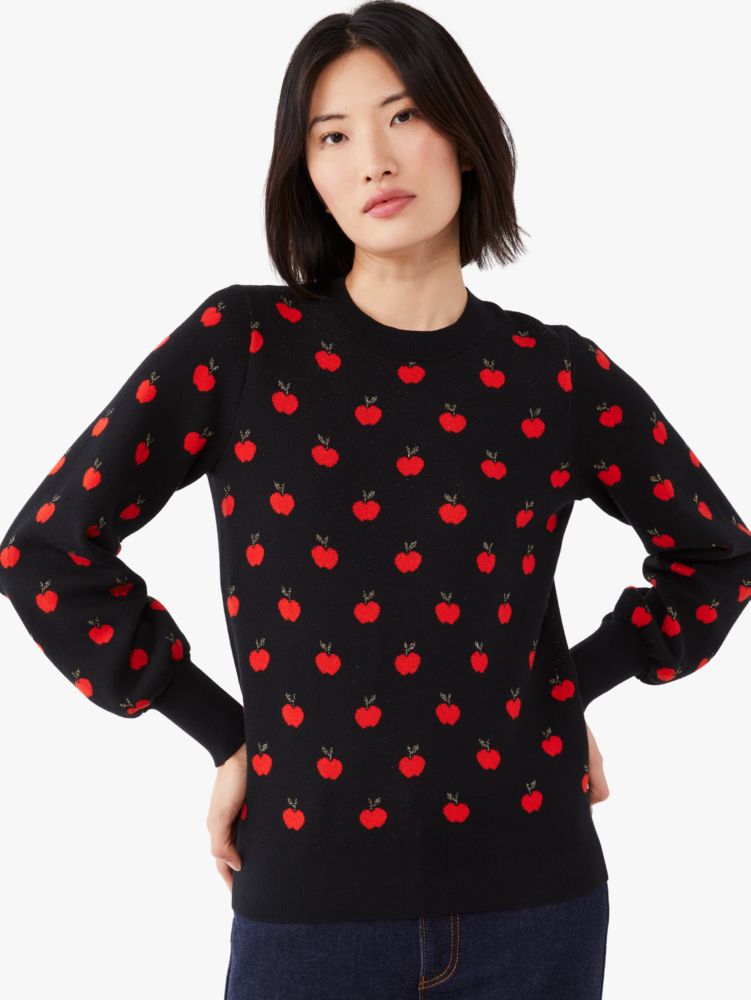 Kate Spade,Apple Toss Jacquard Sweater,
