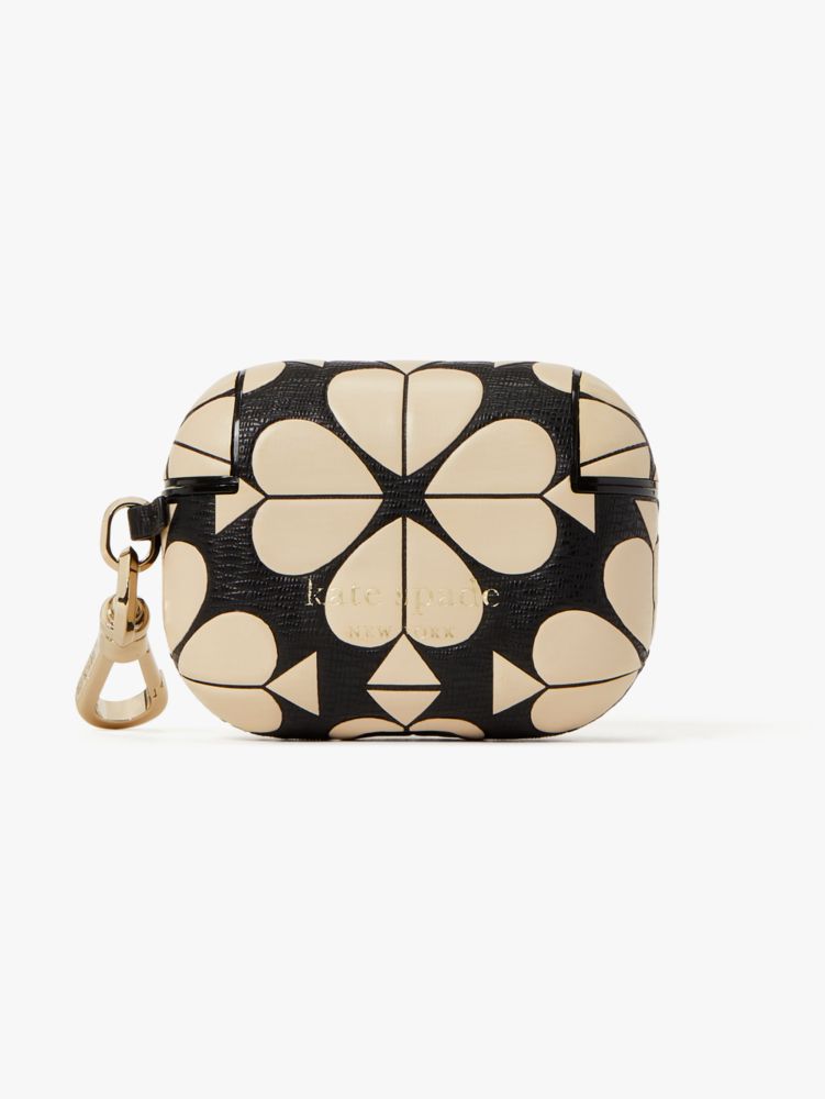 Spade Flower Embossed Leather Airpods Pro Case, , Product