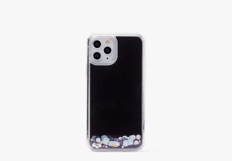 Kate Spade,Liquid Glitter Confetti iPhone 12/12 Pro Case,phone cases,Black Multi
