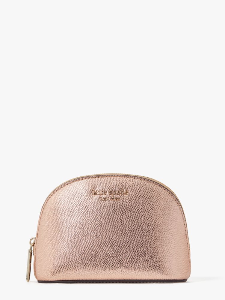 Dome Cosmetic Case  Rose Gold Metallic Leather – Graphic Image