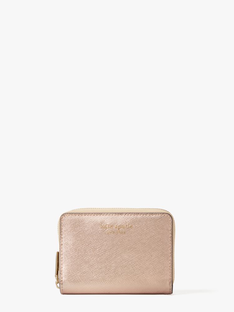 Rose Gold Spencer Metallic Zip Cardholder