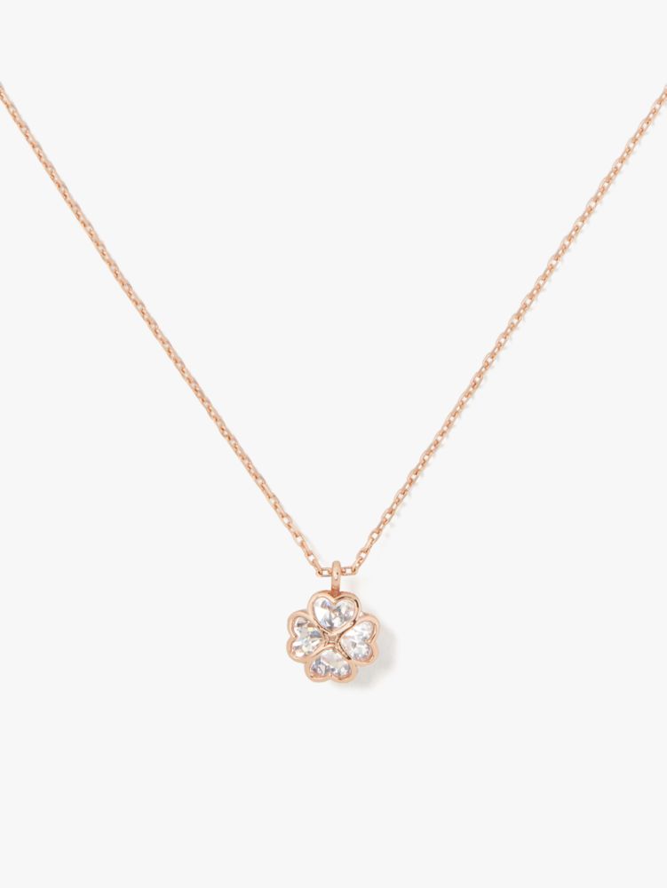 Kate Spade,spade pendant,Clear/Rose Gold