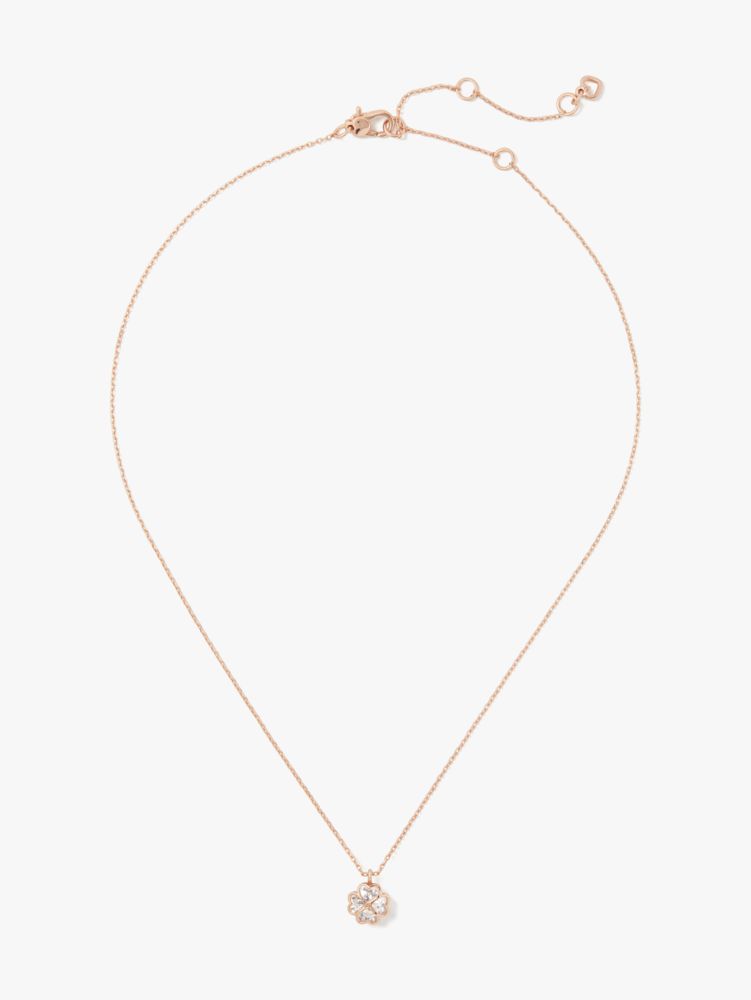 Kate Spade,spade pendant,Clear/Rose Gold