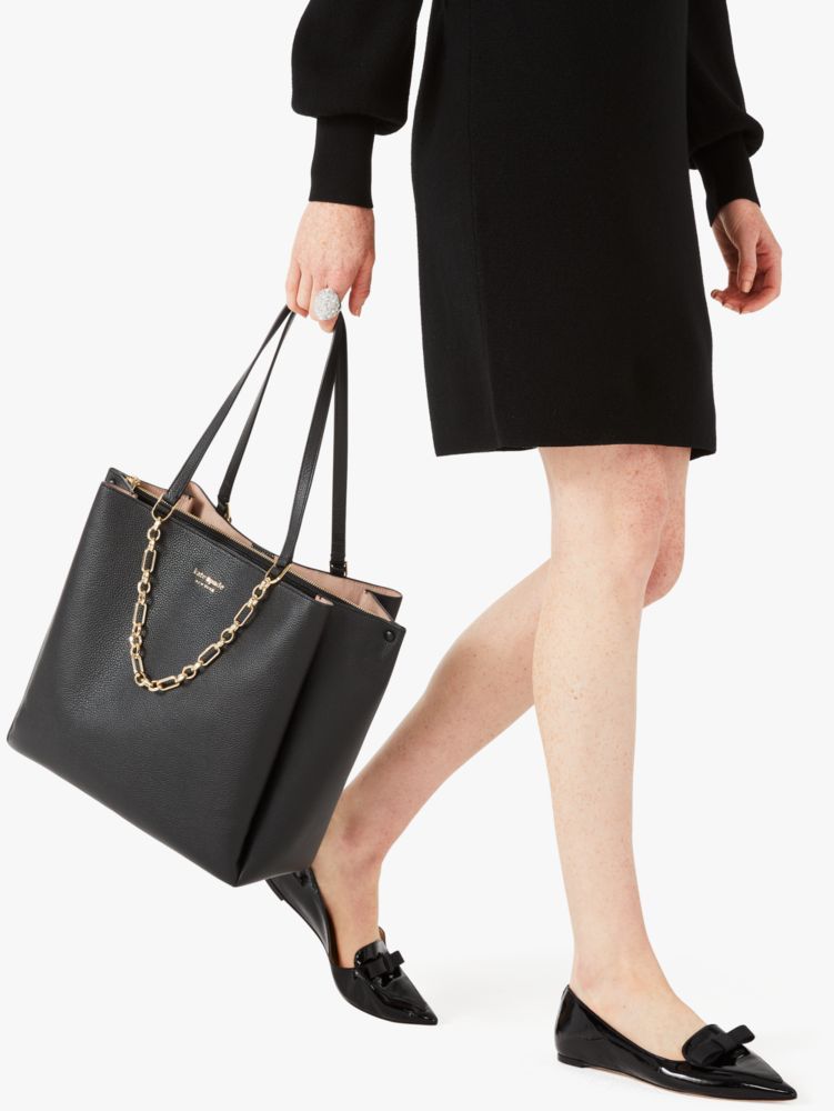 Kate Spade,carlyle large tote,tote bags,Large,Black