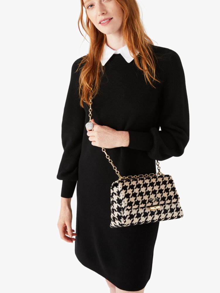 Kate Spade New York Women's Carlyle Houndstooth Medium Shoulder Bag
