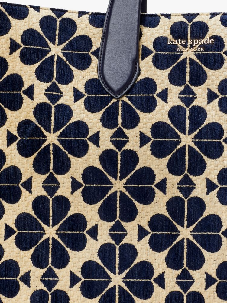Kate Spade Manhattan Oversized Spade Flower Monogram Chenille Fabric Large  Tote (Black Multi) Handbags - ShopStyle