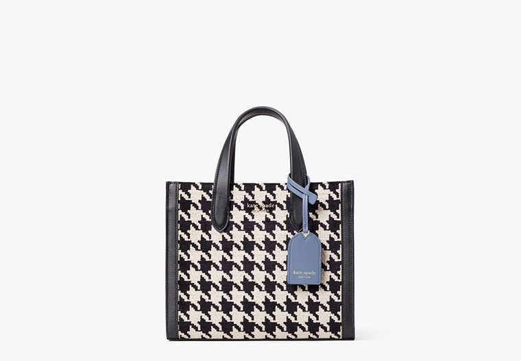 Kate Spade,Manhattan Houndstooth Chenille Small Tote,Small,Black Multi image number 0