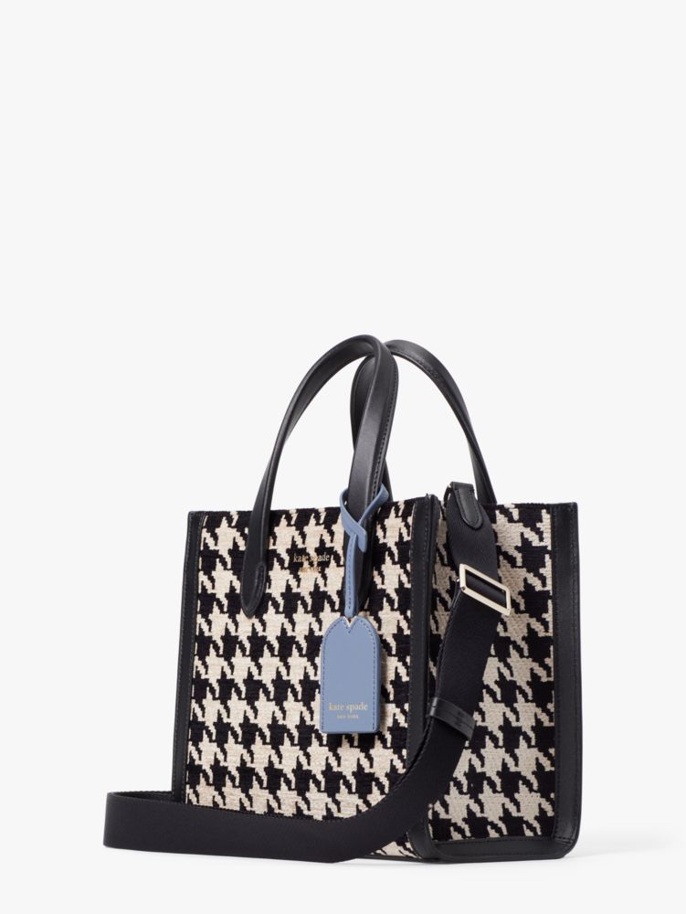 Manhattan Houndstooth Large Tote in Black Multi