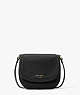 Kate Spade,roulette small saddle bag,crossbody bags,Small,Black