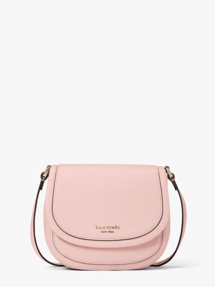 Kate Spade Medium Roulette Pebble Leather Crossbody Bag in Pink