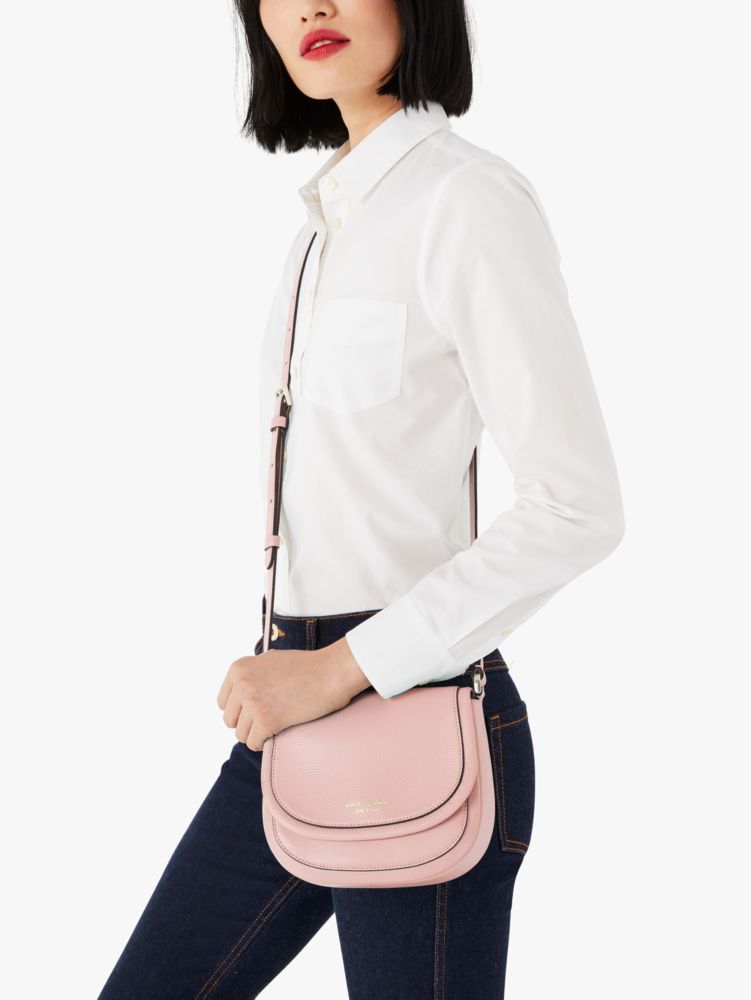 Kate Spade Medium Roulette Pebble Leather Crossbody Bag in Pink