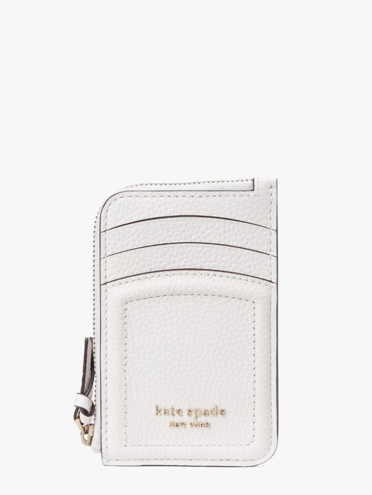 Kate Spade,ノット ジップ カードホルダー,ミニ財布,クリーム