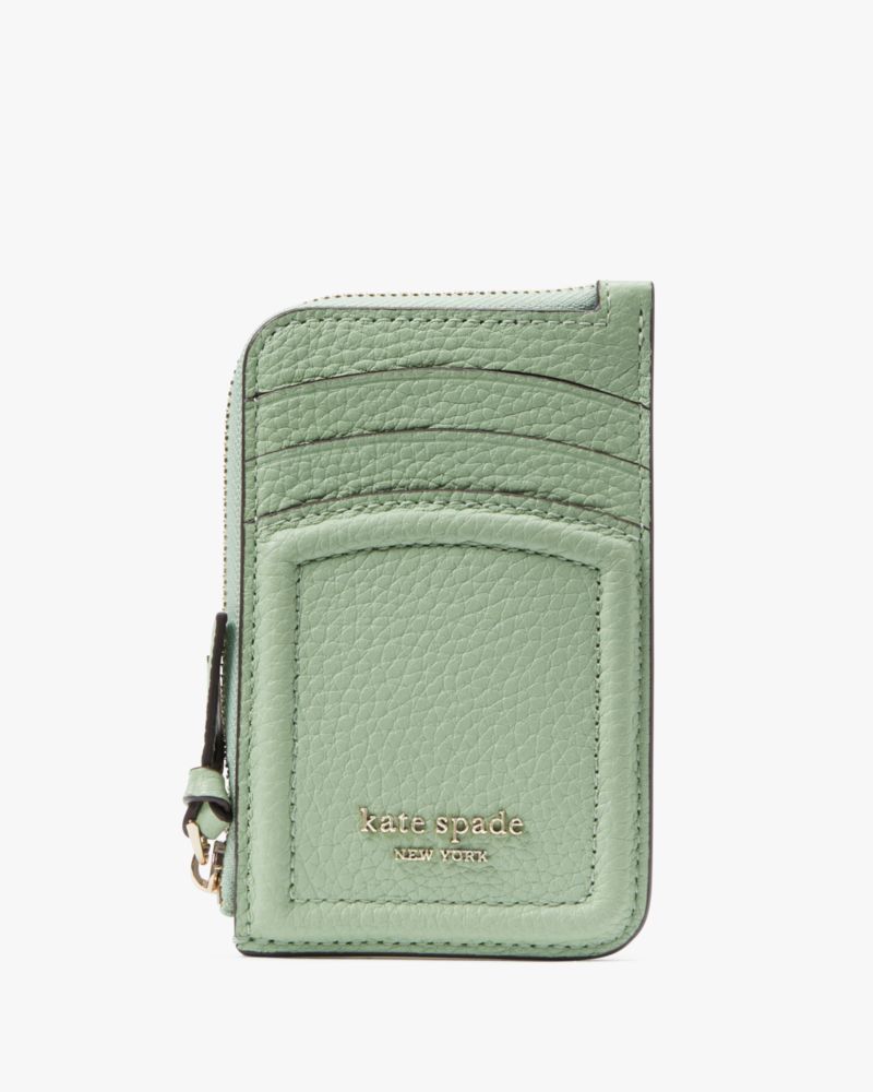 Kate Spade,ノット ジップ カードホルダー,ミニ財布,ビーチグラス